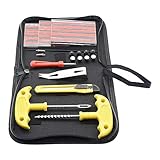 Reifenreparatur-Set – flache Patch-Werkzeuge, Reifenpannen-Reparaturset, 32 robuste Reifenreparaturwerkzeuge, schlauchloses Reifenpannen-Werkzeug-Set für Auto, Motorrad, LKW, ATV, Traktor, 20,5 x 14,5