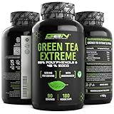 Green Tea Extreme - 180 Kapseln - 1370 mg Grüner Tee Extrakt pro Tagesdosis - 95% Polyphenole & 45% EGCG & Piperin - Laborgeprüfter Grüntee - Hochdosiert - Vegan - German Elite Nutrition