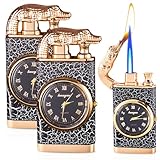 2 Stück Sturmfeuerzeug Jetflamme: Nachfüllbar Gasfeuerzeug, Winddicht Jet Feuerzeug Sturmfeuerzeug Gas Feuerzeug Sturmfeuerzeug (ohne Gas)