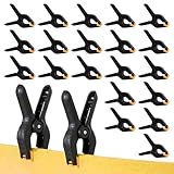 20 Stück Klemmen, Schwarze Nylon Federklemmen, Kunststoff Halteklammern, Verstellbare Spannzange, Klemmzwingen für Ateliers, Kunst, Handwerk, Holzwerkstatt, Fotografie