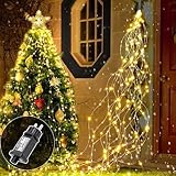 Redefun Lichterschweif 2M 400 LED Lichterbündel mit Strom, 8 Modi Lichterkette Wasserfall Wasserdichte Weihnachtsbeleuchtung für Innen Außen Gießkanne Terrasse Balkon Garten Deko