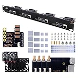 GeeekPi 1U Rack Kit für Raspberry Pi 4B, 19' 1U Rackmount Unterstützt 1-4 Einheiten mit 4 Raspberry Pi Lüftern, Kühlkörper, Micro HDMI zu HDMI Boards, TF Karte zu FPC Boards für Raspberry Pi 4B