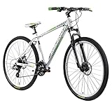 Galano Mountainbike 29 Zoll Hardtail MTB Fahrrad Ravan 24 Gänge Bike 3 Farben (weiß/grün, 48 cm)