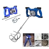 Rührwerk Farb- / Betonmischer 2600W Profi Mörtelrührer Rührgerät Zementrührer - Soft Start - mit 6-Gang Getriebe - 2m Gummikabel - inkl. Rührer 120×600mm