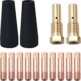 WHYHKJ 14-teiliges Lötdocht-Set, gaslose Spitze, K3493, 1 Lötspitze, 8 mm, leitfähige Spitze, Gasdiffusor, Kupfer, leitfähige Spitze