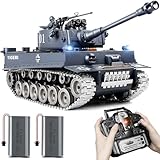 Supdex 1:18 RC Panzer, 2.4GHz Legierungsmetall Deutscher Tiger I Ferngesteuertes Armee-Modellspielzeug mit der Airsoft-BBS und Wasserbomben f¨¹r Erwachsene und Kinder schie?t