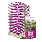 PALIGO Rindenmulch Mittel 0-40mm 40l x 57 Sack 2280l 1 Palette Kiefernrinde Kiefernmulch Fichtenrinde Fichtenmulch Abdeckmulch Natürlicher Dekorativer Bodenbelag Für Garten & Pflanzen Emsland