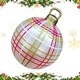 Aufblasbarer Weihnachtsball,Weihnachten riesige aufblasbare dekorierte Kugel aufblasbare Spielzeuge - 23,6-Zoll-PVC-aufblasbarer Ball für, Außenbereich, Hof, Rasen, Urlaub