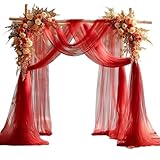Oxtxuzdm Weich fließender Hochzeitsbogenvorhang, Hintergrunddekoration für Brautparty, Probe, Abendessen und Jahrestag, Event, Hochzeitsdekoration