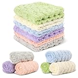 PHOGARY Mikrofaser Waschlappen Gesicht für Schonende Gesichtsreinigung, 6 Stück Abschminktücher Waschbar Extra Dick Microfaser Putztuch, Mini Handtücher Gesichtshandtücher (30x30cm, Karomuster)