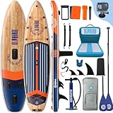 Niphean (Extra Groß) Stand Up Paddling Board, SUP für 2+1 Personen/Familien, SUP Board mit (Anfängergeeignet) Balancierflügel, wasserdichte Handyhülle, Stand Up Paddle Board for Adults, Geschenkideen