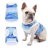 Nivofu Sommer Hundeshirt, Kühlwesten für Hunde, Weich Hund Kleidung, Hund Ärmellose Weste Atmungsaktiv, UV-Schutz Haustier T-Shirt, Blau Hemd für Kleine Mittelgroße Hunde Katze Haustier (M)