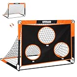 CATCHLUCK Fußballtor Kinder Garten Fussballtor Outdoor Pop Up Fußballtore Fussball Tor Fussballtore für Garten Training Outdoor Fussballtor mit Tragetasche (Orange-120x90x90)
