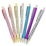 ArtsPavilion 7-Pack lustige Wort täglich lustige Stifte, lustige sieben Tage der Woche Stifte, sarkastische Kugelschreiber, kreatives Geschenk für Kollegen Mitarbeiter