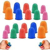 OTTYMO 20 Stück Fingerschutz Gummi Fingerspitzen 5 Farben Fingerkappen Zählfinger Fingerschutz Bäufer Blattwender Finger Gummi Finger Tip Pads Wiederverwendbare Fingerschutz für Verschiedene Finger