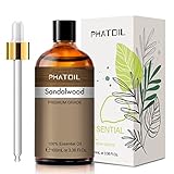 PHATOIL ätherische Öle Sandelholz 100 ml, ätherische Öle Aromatherapieöl von Erstklassige Qualität, Duftöle für Diffusor, Luftbefeuchter