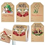 Weihnachtsnamen Aufkleber - Dekorative Festliche Klebende Aufkleber - Festliche Weihnachts Namensschilder,Für Basteln Zuhause Party Familie Geschenkpapier Feiertag Feier Saisonales Fest Schule