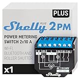 Shelly Plus 2PM | WLAN 2 Kanäle Smart Relais Schalter | Rolladenschalter mit Stromverbrauchsmessung | Hausautomation | Google Home Alexa Zubehör | iOS Android App