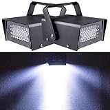 2Packung 32Led Stroboskop Disco Licht, Stroboskop Blitzer Disco Blitzlicht für Party, Stroboskope Disco Blitzer Mini Led Atomic Strobo Licht Strobolichter Blinklicht Discolicht Halloween Lichttechnik