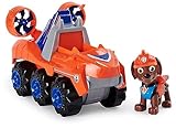 PAW PATROL Dino Rescue Zumas Basis Fahrzeug mit Rückzieh-Mechanismus, inklusive Hundefigur und Überraschungs-Dino, Spielzeug für Kinder ab 3 Jahren