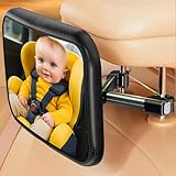 Spiegel Auto Baby Rückbank mit Hakenclip, 360° Drehbar, 100 % Bruchsicher, Verstellbarer Rücksitzspiegel für Babys & Kinder, Klare Sicht, Einfache Montage, Autospiegel Zubehör