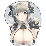 Anime Azur Lane Cheshire 3D Mauspad mit Handgelenkauflage Gaming Mauspads Rutschfestes Mauspad 3D Mauspads 3D Ergonomisches Mauspad（Cheshire-B）(Size:5)