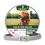 DEWEL Hundehalsbänder gegen Ungeziefer, 63,5cm Verstellbar Anti Floh und Zecken Halsband für Hunde, Wasserdicht Flohhalsband