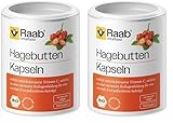 Raab Vitalfood® Bio Hagebutten Kapseln (150 Stück) - Premium-Sorte AP-4® Hagebutte aus dem Süden von Chile, mit natürlichem Vitamin C für eine normale Kollagenbildung & Knorpelfunktion, ohne Zusätze