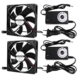 2 Sätze 120mm Gehäuselüfter AC 220V 240V 3000rpm mit Drehzahlregelung bis zu 12V Dual Kugellager 114CFM für Schrank, Workstation, Chassis und Server