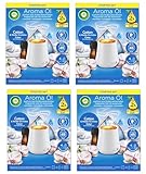 Air Wick Aroma-Öl Diffuser Starter-Set – 4 Sets mit je 1 elektrischem Gerät und 1x20ml Duftöl Nachfüllflakon Cotton & Weiße Orchidee für Raumbeduftung und Wohlfühlatmosphäre