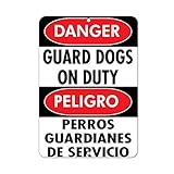 Warnschild Danger Guard Dogs On Duty Haustier Tier Schild Straßenschild Business Schild 30,5 x 40,6 cm Aluminium Metall Blechschild