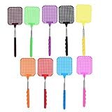 Luatoxry Fliegenklatsche Multipack, 26 bis 72 cm ausziehbare Fliegenklatsche, PP-Netzrahmen, kleine Klatsche mit Edelstahl-Zugstange für Zuhause, Schlafsaal, Outdoor-Camping, 9 Stück