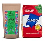 Set aus Mate Tee und Guayusa | Taragui con Palo Elaborada | Guayusa Pachamama Pure | Klassisch, ohne Zusatzstoffe | Natürliches Koffein | Kaffeealternative | Traditionelle indische Aufgüsse | 1500g