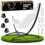 ZOLTA Hängemattengestell - Graphit - Zusammenklappbar - Hängemattenständer Für Garten & Balkon - Maximale Belastung 250 kg - Metall Massives Gestell - Witterungsbeständig - Einfache Montage