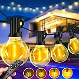 LED Lichterkette Außen Strom 30m - Outdoor Lichterketten mit Glühbirnen Aussen Wetterfest Dimmbar Warmweiß Aussenlichterkette Retro Lights Birnen für Terrasse Biergarten Pavillon Balkon Garten