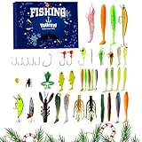 Adventskalender Weihnachten | 24 Tage Rückwärtszählung Köder Set | Köderausrüstung Für Opa Mann Vater Freund Teenager Erwachsene | Aktivitäten Süß- und Salzwasser