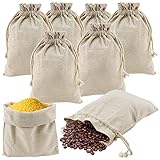 IIRC Baumwollsäckchen 20 x 30 cm Jutesäckchen Stoffbeutel mit Kordelzug 8 Stück Leinensäckchen zum Befüllen Geschenksäckchen für Kosmetik Schmuck Geschenk Hochzeiten und Party