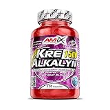 AMIX - Creatina Monohidrato - Kre-Alkalyn - 120 Cápsulas - Ideal para Deportistas - Complemento para Aumentar la Fuerza - Absorción Mejorada - Proteínas para Aumentar Masa Muscular