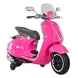 HOMCOM Elektro Kindermotorrad Elektromotorrad mit MP3, Musik, Scheinwerfer, Vor- und Rückwärtsgang, Kinder Elektro Motorrad für 3-6 Jahre Kinder, Rosa