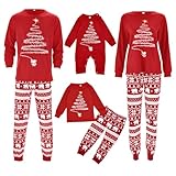 Weihnachts Pyjama Couple Weihnachtspyjama Familie Set Schlafanzug Lang Outfit Winter Damen Herren Kinder Nachthemd Hausanzug Schlafanzüge Family Weihnachts Sleepwear Schlafshirt Pyjamas Herren Herren