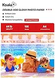 Koala Fotopapier für Tintenstrahldrucker, Doppelseitig, Glänzend, A4, 240 g/m², 100 Blatt. Geeignet zum Drucken von Fotos, Zertifikaten, Broschüren, Flyern, Faltblättern, Grußkarten, Kalendern, Kunst