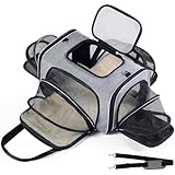 cat transport bag Katze Reisetasche 4-seitigeErweiterbare Transporttasche Katze Flugzeug-genehmigt reisefreundlich, Haustiertasche für Katze und Kleine Hunde im Auto, Fugzeug oder in der Bahn