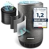 Grundig Luftreiniger Allergiker Air Purifier - Extra leise - Hepa Filter mit Premium AKTIVKOHLEFILTER I filtert 99,9% Staub/Pollen/Viren I Automatikmodus, Luftqualitätsanzeige - 49m2 (Luftreiniger)