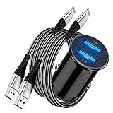 iPhone KFZ-Ladegerät mit Kabel, Apple Zertifiziert,Kfz Ladegerät USB Auto Adapter mit Lightning Kabel für iPhone 14 13 12 11 Pro Max/11/XR/XS/X/8/8 Plus/7/6/5s/5C/SE,iPad