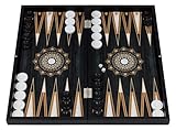 HBS GAMES Midnight Pearl Design Backgammon Strategie Brettspiel Würfelspiel, 48 Zentimeter aus Holz mit Acryl-Spielsteinen Freunde und Erwachsene