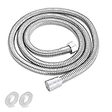 Gvolatee Duschschlauch 150CM, Edelstahl Flexibler Brauseschlauch, Korrosionsschutz und Verdrehschutz Dusche Schlauch, Shower Hose mit Dichtungen, Universal G1/2, Duschschläuche für Handbrause