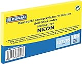 DONAU 7588011-11 Notes Würfel Haftnotizen Neon-Gelb Selbstklebende Haftnotizzettel Sticky Notes 127x76mm, 1x100 Blatt, Notizblock klebend für Büro Schule