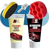HS® Scheinwerfer Aufbereitungs Set - Auto Scheinwerfer Polierset für matte & blinde Scheinwerfer - Kompletter Scheinwerfer Politur Set – Scheinwerfer Reparatur Set - Schnelle Scheinwerfer Aufbereitung