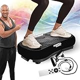 Miweba Sports Fitness 2D Vibrationsplatte MV100 | 3 Jahre Garantie - 250 Watt - 3 multidimensionale Vibrationszonen - Oszillierend - Abnehmen - Fettverbrenner - Fitnessgeräte für Zuhause (Schwarz)