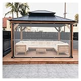 YIQIFLY Plane Transparent mit Ösen, Outdoor PVC Trennvorhänge Planenvorhänge für Pavillons Pergola Balkone Gärten Klar Seitenteile Wetterfeste Plane (Color : Clear, Size : 2x3m/6.56x9.84ft)